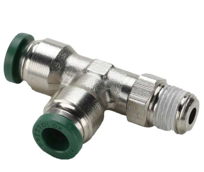 <ul><li>Ready-to-use compact one-piece fitting for use with most thermoplastic and soft metal tubing. This fitting is specially designed for low pressure circuits where fast assembly, disassembly and reassembly is important. No special tools are needed for assembly; just insert the tubing until it bottoms. Prestolok is designed to be used with no tube support. Radial claws on the stainless steel grab ring grip the tubing securely to provide retention. Swivels are featured on all male pipe threaded shapes for in stal la tion in tight places and for precise positioning. Prestolok should not be used for live swivel applications. The outside diameter of the tubing to be used with the fitting is marked on the release buttton. The removable release button can be color coded for ease of identification. Standard release buttton is green.</li></ul>|